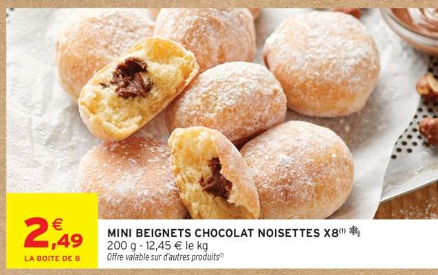 MINI BEIGNETS CHOCOLAT NOISETTES X8