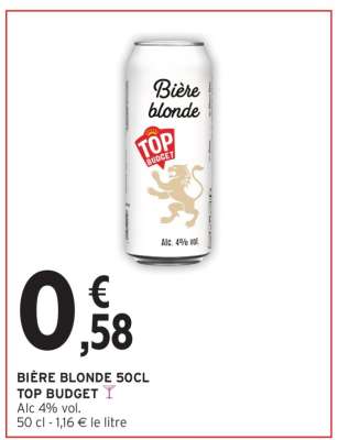 BIÈRE BLONDE 50CL TOP BUDGET