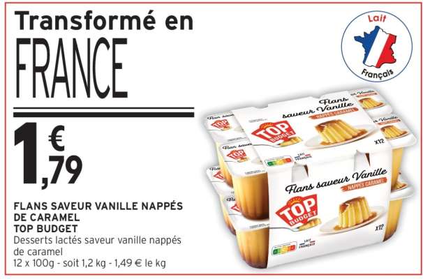 FLANS SAVEUR VANILLE NAPPÉS DE CARAMEL TOP BUDGET