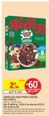 CÉRÉALES COCO POPS CHOCOS “KELLOGG’S”