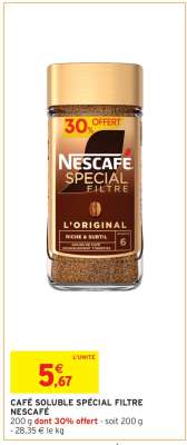 Café Soluble Spécial Filtre Nescafé