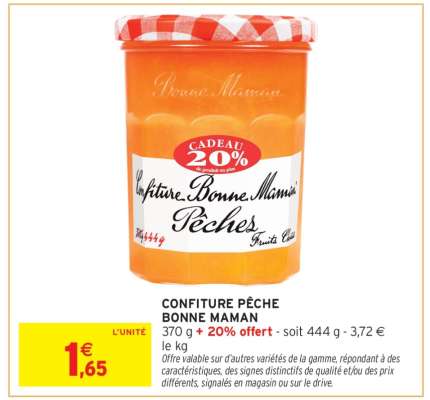 CONFITURE PÊCHE BONNE MAMAN