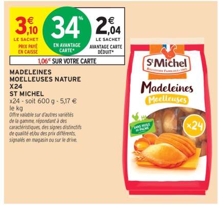 MADELEINES MOELLEUSES NATURE X24