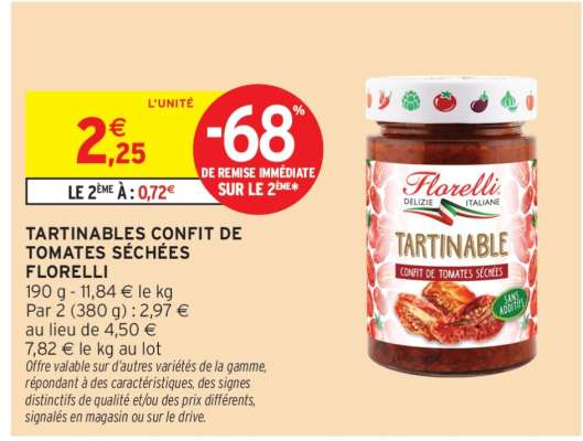 TARTINABLES CONFIT DE TOMATES SÉCHÉES FLORELLI