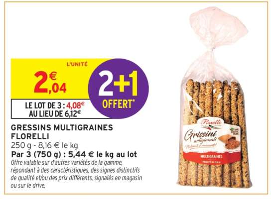 GRESSINS MULTIGRAINES FLORELLI