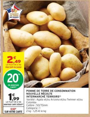 POMME DE TERRE DE CONSOMMATION