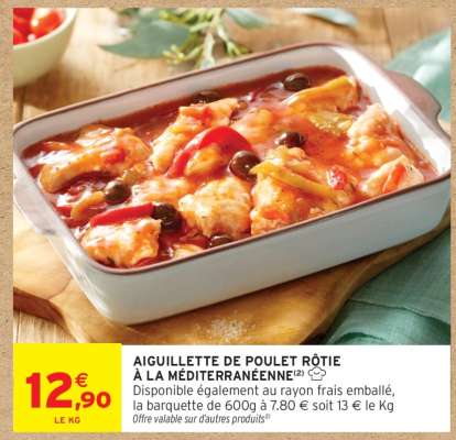 AIGUILLETTE DE POULET RÔTIE À LA MÉDITERRANÉENNE