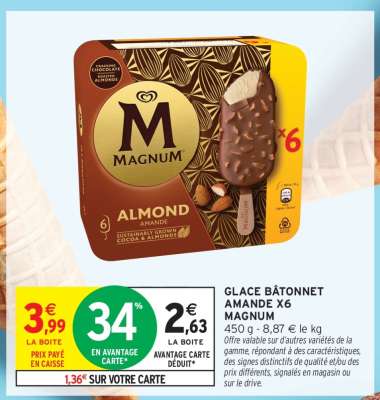 GLACE BÂTONNET AMANDE X6 MAGNUM