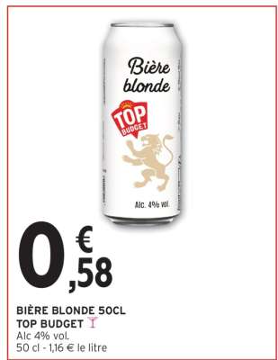 BIÈRE BLONDE 50CL TOP BUDGET