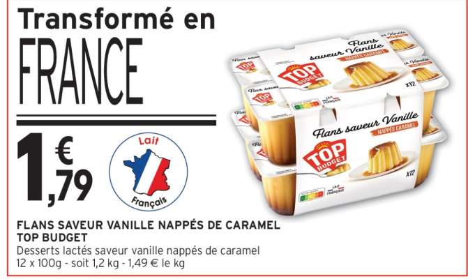 FLANS SAVEUR VANILLE NAPPÉS DE CARAMEL TOP BUDGET