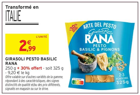 GIRASOLI PESTO BASILIC RANA