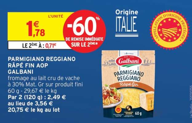 Parmigiano Reggiano Râpé Fin AOP Galbani
