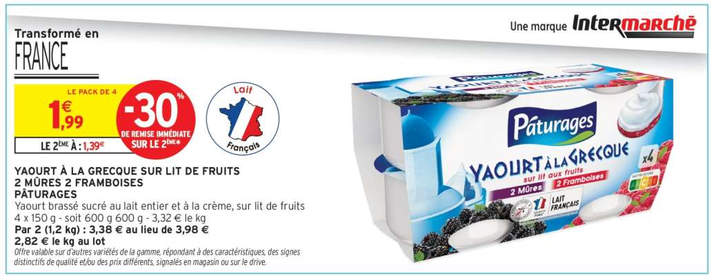YAOURT A LA GRECQUE SUR LIT DE FRUITS