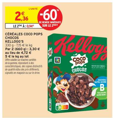 CÉRÉALES COCO POPS CHOCOS “KELLOGG’S”