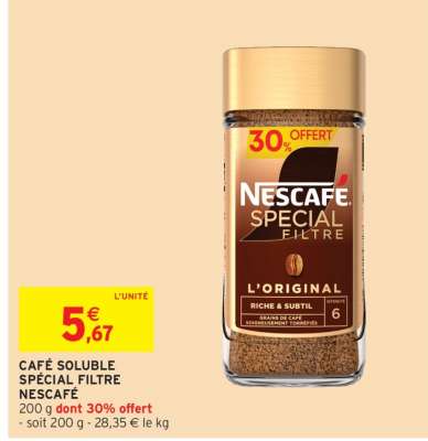 Café Soluble Spécial Filtre Nescafé