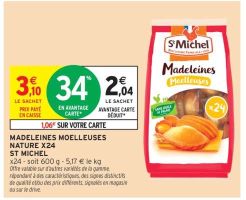 MADELEINES MOELLEUSES NATURE X24