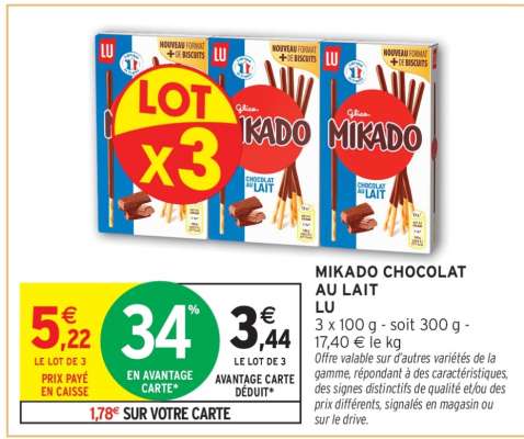 MIKADO CHOCOLAT AU LAIT