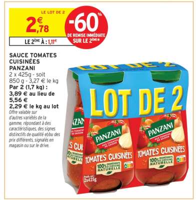 SAUCE TOMATES CUISINÉES PANZANI