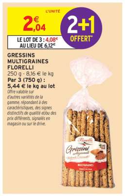 GRESSINS MULTIGRAINES FLORELLI
