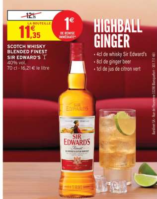 Scotch Whisky Blended Finest Sir Edward's