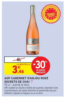 AOP CABERNET D'ANJOU ROSÉ SECRETS DE CHAI