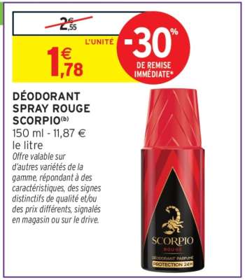 DÉODORANT SPRAY ROUGE SCORPIO