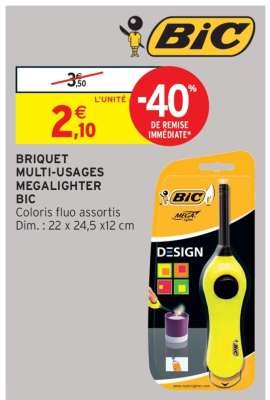 BRIQUET MULTI-USAGES MEGALIGHTER BIC