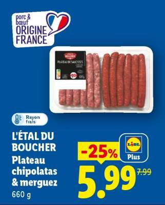 L'ÉTAL DU BOUCHER Plateau chipolatas & merguez
