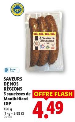 3 saucisses de Montbéliard IGP
