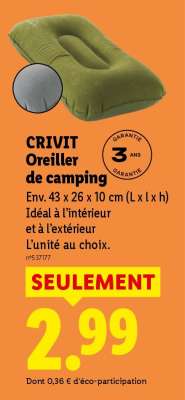 CRIVIT Oreiller de camping