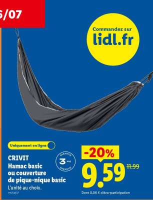 CRIVIT Hamac basic ou couverture de pique-nique basic