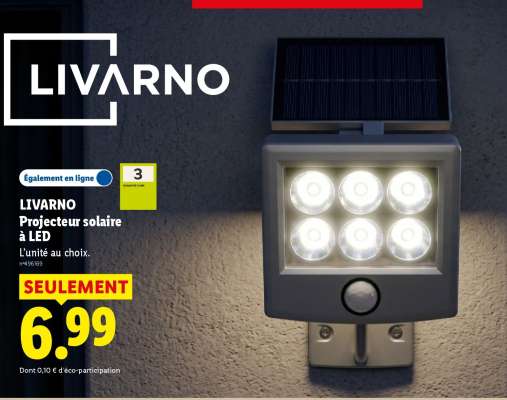 LIVARNO Projecteur solaire à LED