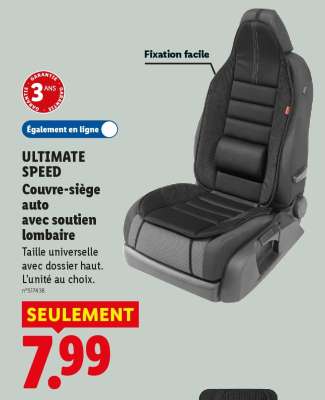 ULTIMATE SPEED Couvre-siège auto avec soutien lombaire
