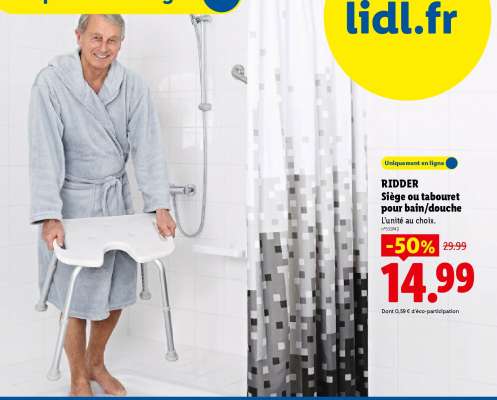 RIDDER Siège ou tabouret pour bain/douche
