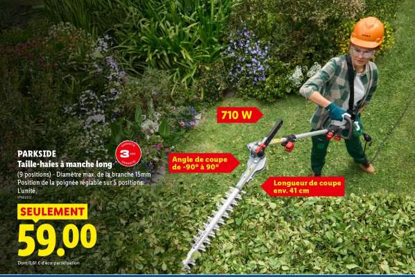 PARKSIDE Taille-haies à manche long