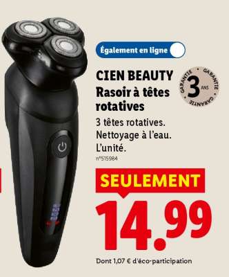 Cien beauty Rasoir à têtes rotatives