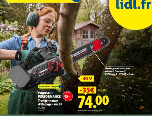PARKSIDE PERFORMANCE Tronçonneuse d'élagage sans fil