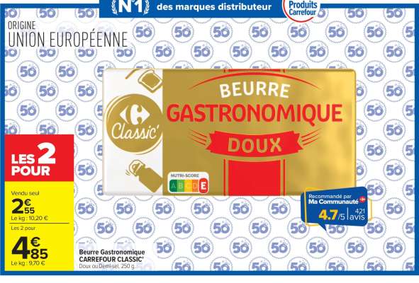 Beurre Gastronomique CARREFOUR CLASSIC’