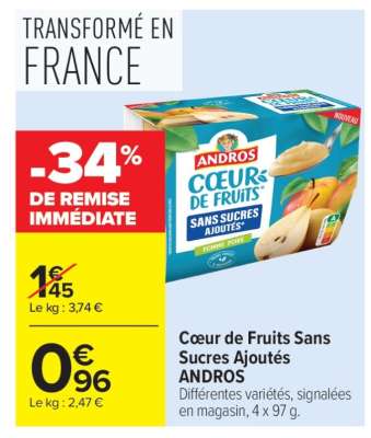 Cœur de Fruits Sans Sucres Ajoutés ANDROS