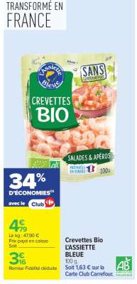 Crevettes Bio L'ASSIETTE BLEUE