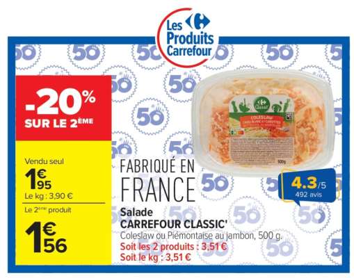 Salade CARREFOUR CLASSIC'