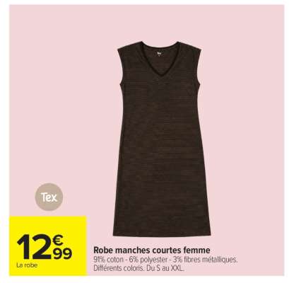 Robe manches courtes femme