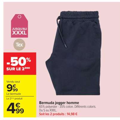 Bermuda jogger homme