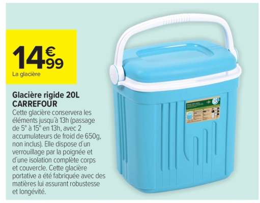 Glacière rigide 20L CARREFOUR