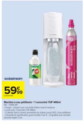 Machine à eau pétillante + 1 concentré 7UP 440ml