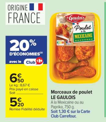 Morceaux de poulet LE GAULOIS
