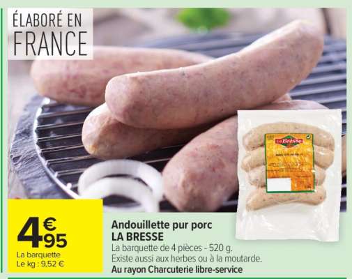 Andouillette pur porc LA BRESSE