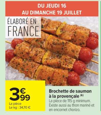 Brochette de saumon à la provençale