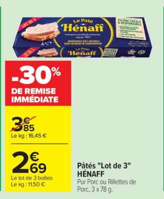 Pâtés "Lot de 3" HÉNAFF