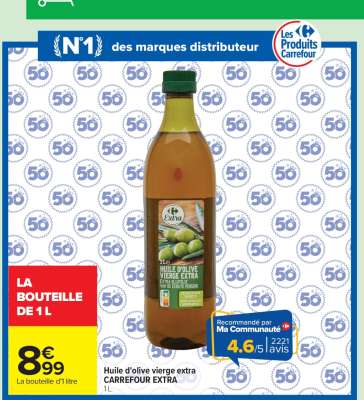 Huile d'olive vierge extra CARREFOUR EXTRA 1L